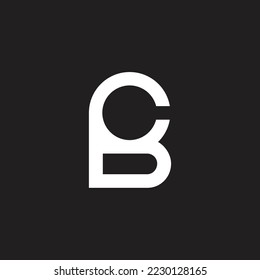 letter cb simple geometric link logo vector 