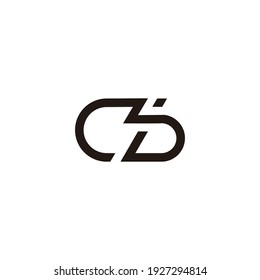 letter cb simple link line geometric flat logo vector