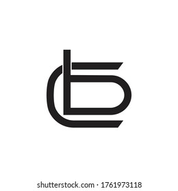 letter cb simple linked geometric symbol vector