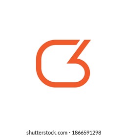 letter cb simple square geometric line logo vector