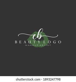 Letter CB Watercolor Lips Premade Logo Design, Logo for Makeup Artist Business Branding, Blush Beauty Boutique Logo Design, Calligraphy Logo