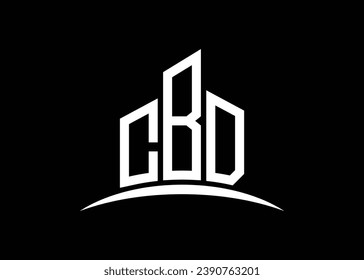 Letter CBD building vector monogram logo design template. Building Shape CBD logo.