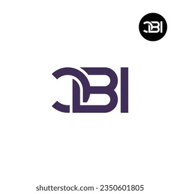 Diseño de logotipo de monograma CBI para carta