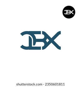 Diseño de logotipo de monograma CBX de carta