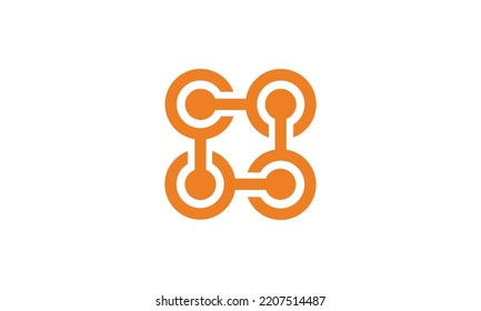 Letter CC, C with connect logo design template