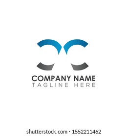 Letter CC Or CAC logo design template. Creative letter type CC logo.