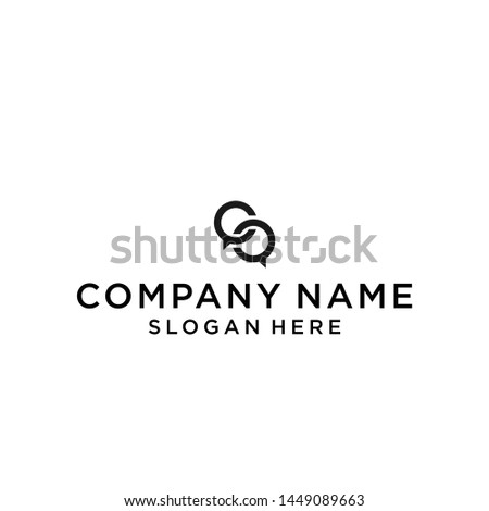 letter cc with chat logo design vector illustration template