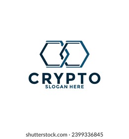 Letter CC Digital Crypto currency logo with Blockchain technology. Financial technology logo template