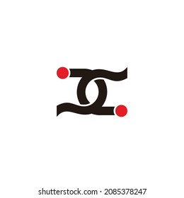 Buchstaben cc Punkte mit überlappendem Zeilenlogo, Vektorgrafik