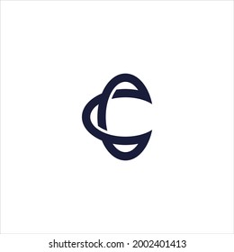 letter CC ellipse logo vector.