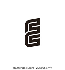 letter cc fc stripes stripes geometric logo vector 