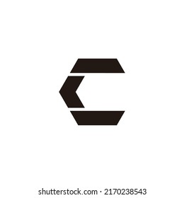 Letter cC fold geometric symbol simple logo vector