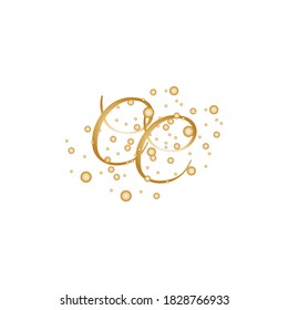 Letra CC con efecto de estilo de círculo con puntos dorados.