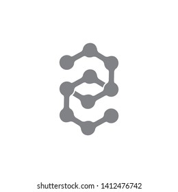 letter cc linked dots line logo vector