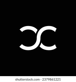 Letter CC Logo Design. Black and White Logo. Usable for Business Logos. Flat Vector Logo Design Template