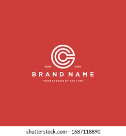 letter CC logo design vector template