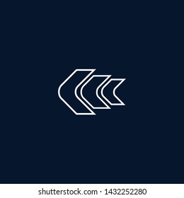 letter CC M Clean and Minimal Initial Based Logo Design