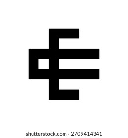 Letra CC logotipo de monograma mínimo