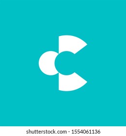 letter cc negative space logo