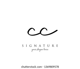 Letter CC Signature Logo - Vector