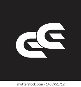 letter cc simple geometric logo vector
