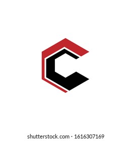Letter CC simple logo. hexagon icon design vector