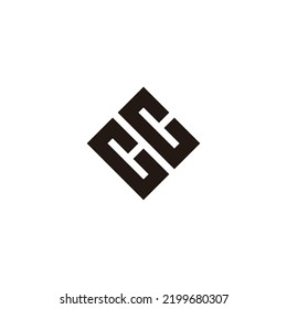 Letter CC square geometric symbol simple logo vector