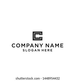 letter cc square logo design vector illustration template