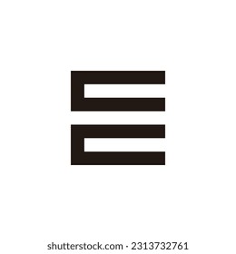 Letter CC square stripes geometric symbol simple logo vector