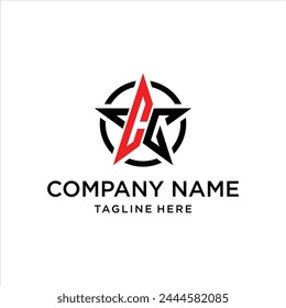 letter CC star shape, design inspiration, illustration, vector