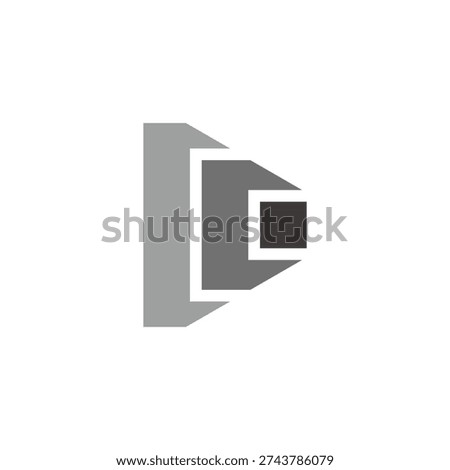 letter cc triangle gradient color logo vector 