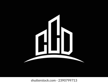 Plantilla de diseño de logotipo de monógrafo de vector de construcción CCD de letras. Logo del CCD de forma de construcción.