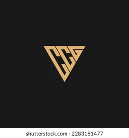 Letra vector de diseño de logotipo CCG, concepto de estilo de triángulo CCG
