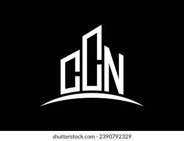 Letter CCN building vector monogram logo design template. Building Shape CCN logo.