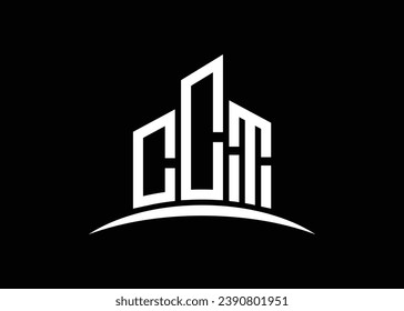 Letter CCT building vector monogram logo design template. Building Shape CCT logo.