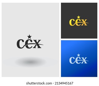 letter CCX initial based innovative logo symbol design in gradient colors. Logo template professional idea
