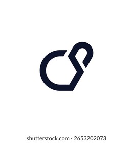 letter cd abstract linked cs logo vector 