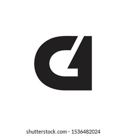 letter cd abstract negative space logo 