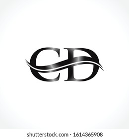 Letter CD Black Logo Design With White Background. Initial CD Logo Template