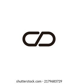 Letter CD capsule geometric symbol simple logo vector