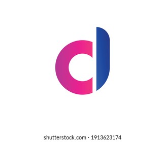 plantilla vectorial de diseño de logotipo de cd y dc de letra