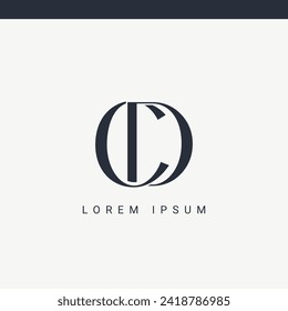 plantilla vectorial de diseño de logotipo de cd y dc de letra