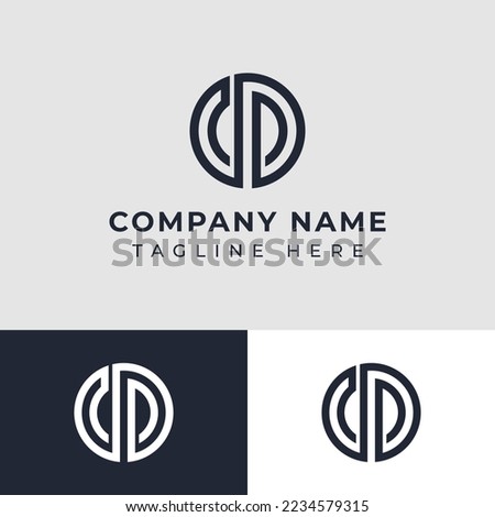 Letter CD or DC Monogram Circle Logo, suitable for any business with CD or DC initials.