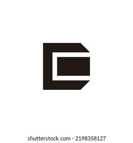 Letter CD, file, geometric symbol simple logo vector