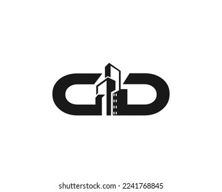 Letter CD, GD modern building logo. creative real estate vector illustration.