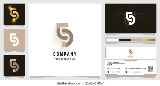 Letter CD or GD monogram logo with business card design