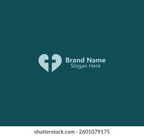 Letter CD Heart Church Cross Logo Design