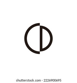 Letter CD line, circle unique geometric symbol simple logo vector