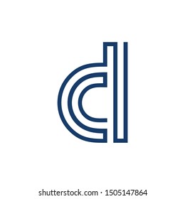 letter cd lines art stripes geometric logo vector