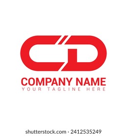 Letter CD Logo Design, Creative Minimal CD Monogram